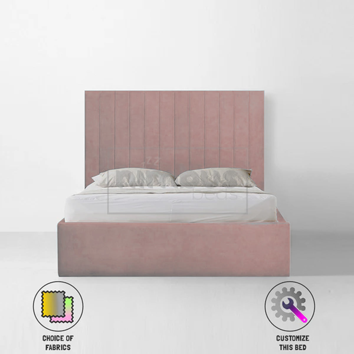 Sturdy Metal Vertical Bed Frame with Headboard - Queen Size Platform Bed for Small Spaces, Modern Bedroom Furniture - Perfect for Apartments, Dorms & Guest Rooms