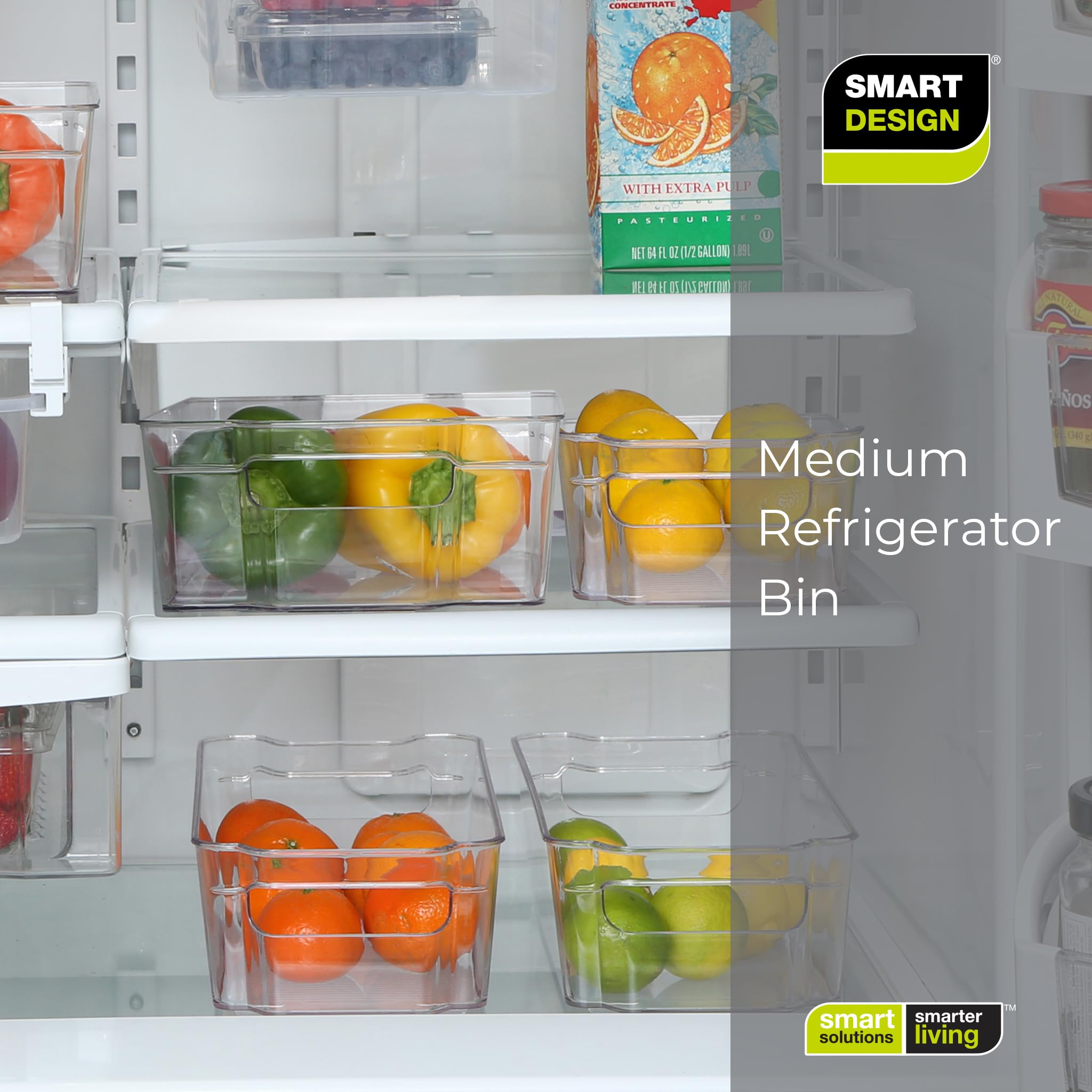 Stackable Refrigerator Organizer Bin - 6x12 Inch BPA-Free Plastic Fridge & Freezer Storage Container for Fruits, Vegetables & Pantry Items - Clear Kitchen Organization for Refrigerator, Cabinet & Countertop Use