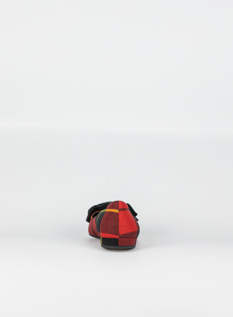 Prada Ballerine Flats in Red Tartan with Bow - Size 36.5 | Elegant Women's Loafers for Office, Parties & Casual Wear