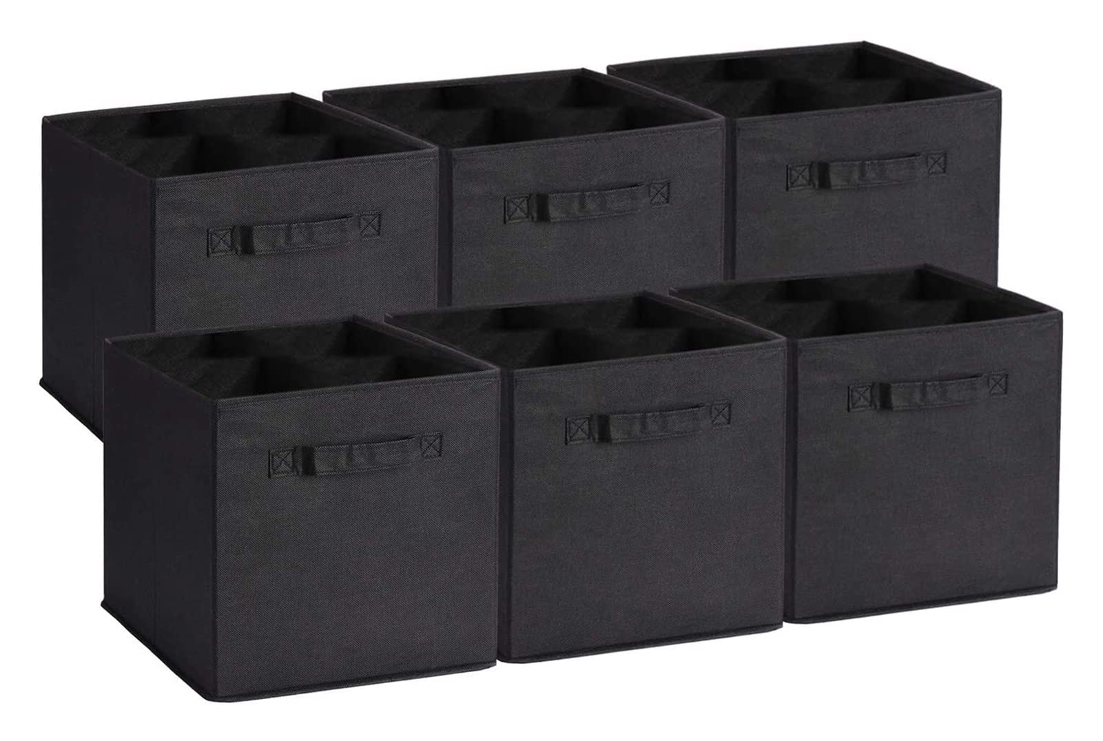 HAOKTSB Foldable Cloth Storage Bin with Dual Handles - Black Fabric Organizer Box for Home Closet, Drawers & Wardrobe | Perfect for Seasonal Clothing Storage, Baby Items Organization & Travel Packing