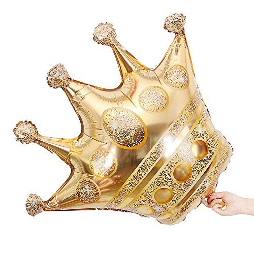 40 Inch Large Gold Crown Foil Balloons - 2 Pack Mylar Party Balloons for Birthday, Wedding, Christmas Decorations | Perfect for Party Backdrops, Ceiling Decor & Photo Booth Props