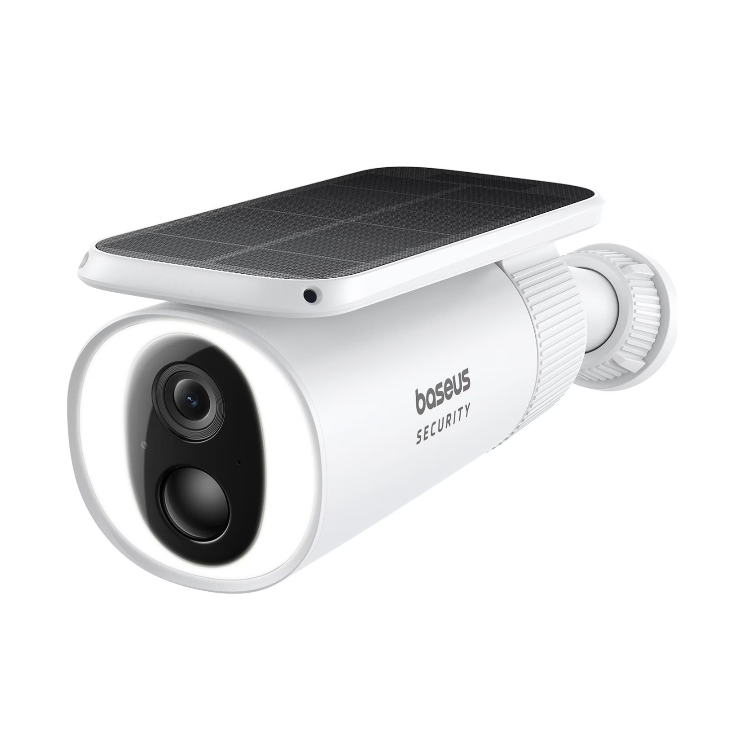 Baseus S1 2K White Solar-Powered Outdoor Security Camera - Weatherproof HD Night Vision for Home & Business Surveillance