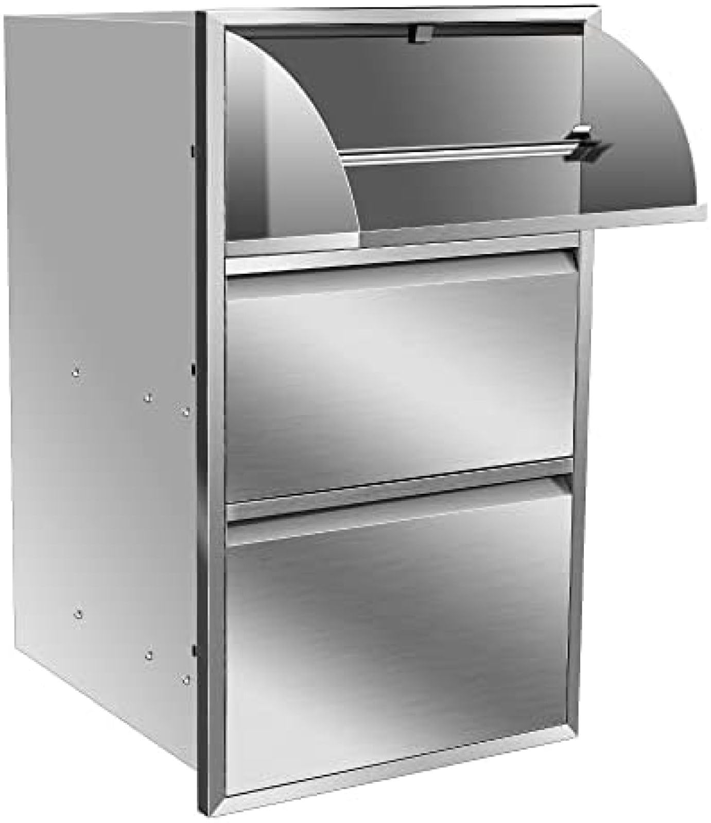Premium Outdoor Kitchen Drawers - Flush Mount BBQ Storage with Embedded Stainless Steel Handle - 17W x 30H x 21D Inch - Perfect for Patio Grill Station & BBQ Island Organization - Ideal for Outdoor Cooking, Entertaining & Backyard Parties