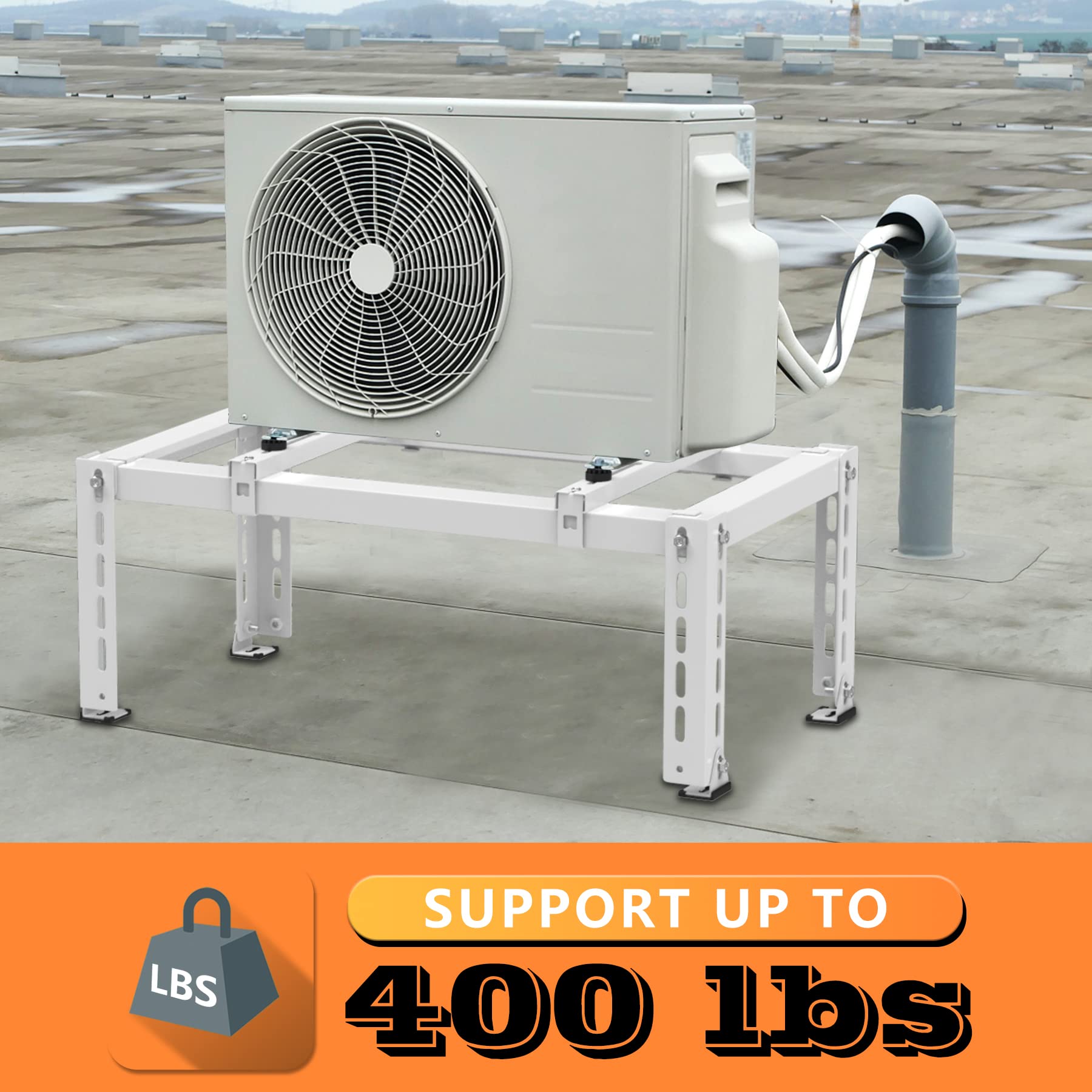 GCGOODS Heavy Duty Mini Split Ground Stand - Supports 9,000-18,000 BTU Ductless AC/Heat Pump Systems with 400 LB Capacity | Outdoor Installation for Homes & Businesses