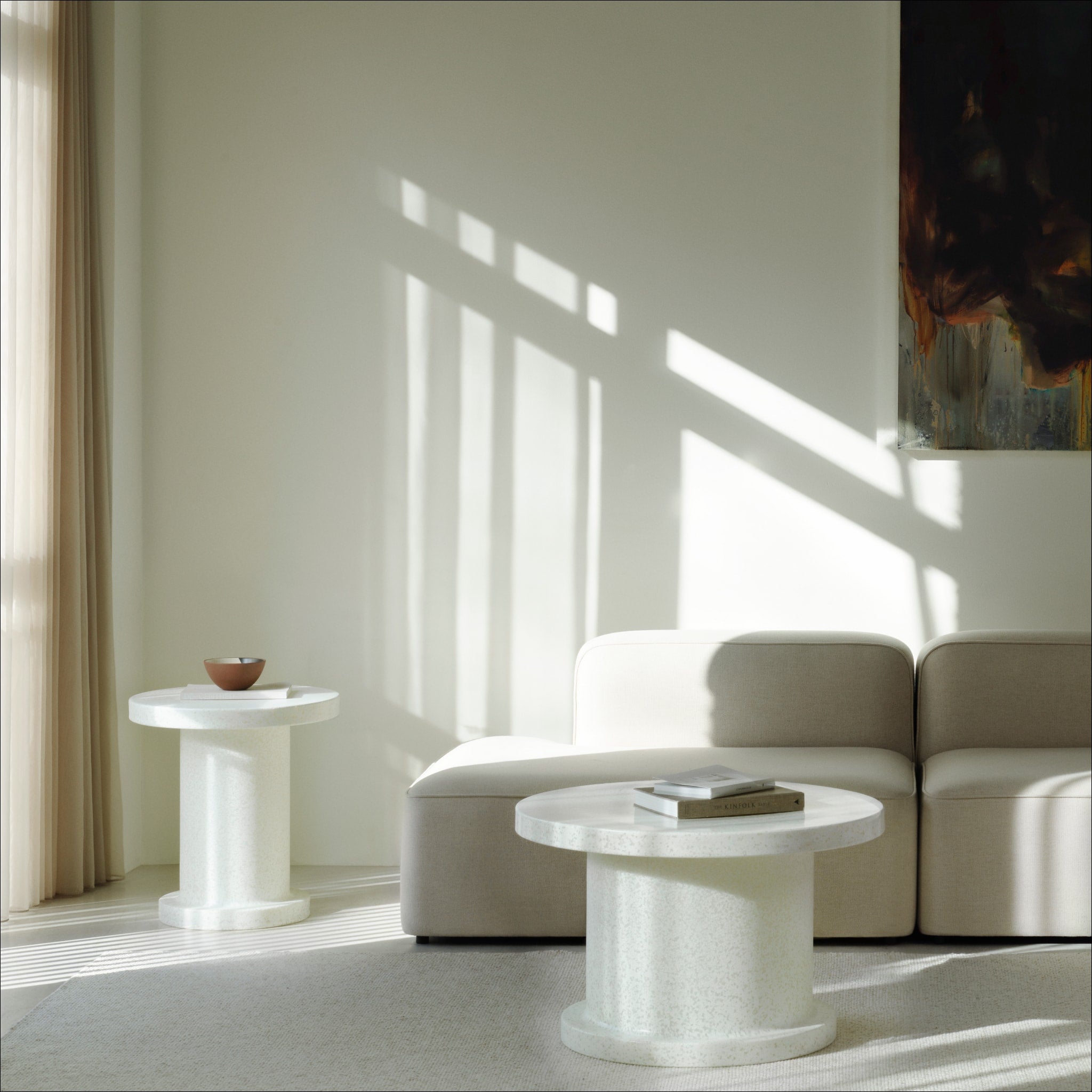 Normann Copenhagen Bit Coffee Table in White - Modern Minimalist Side Table for Living Room, Office & Lounge