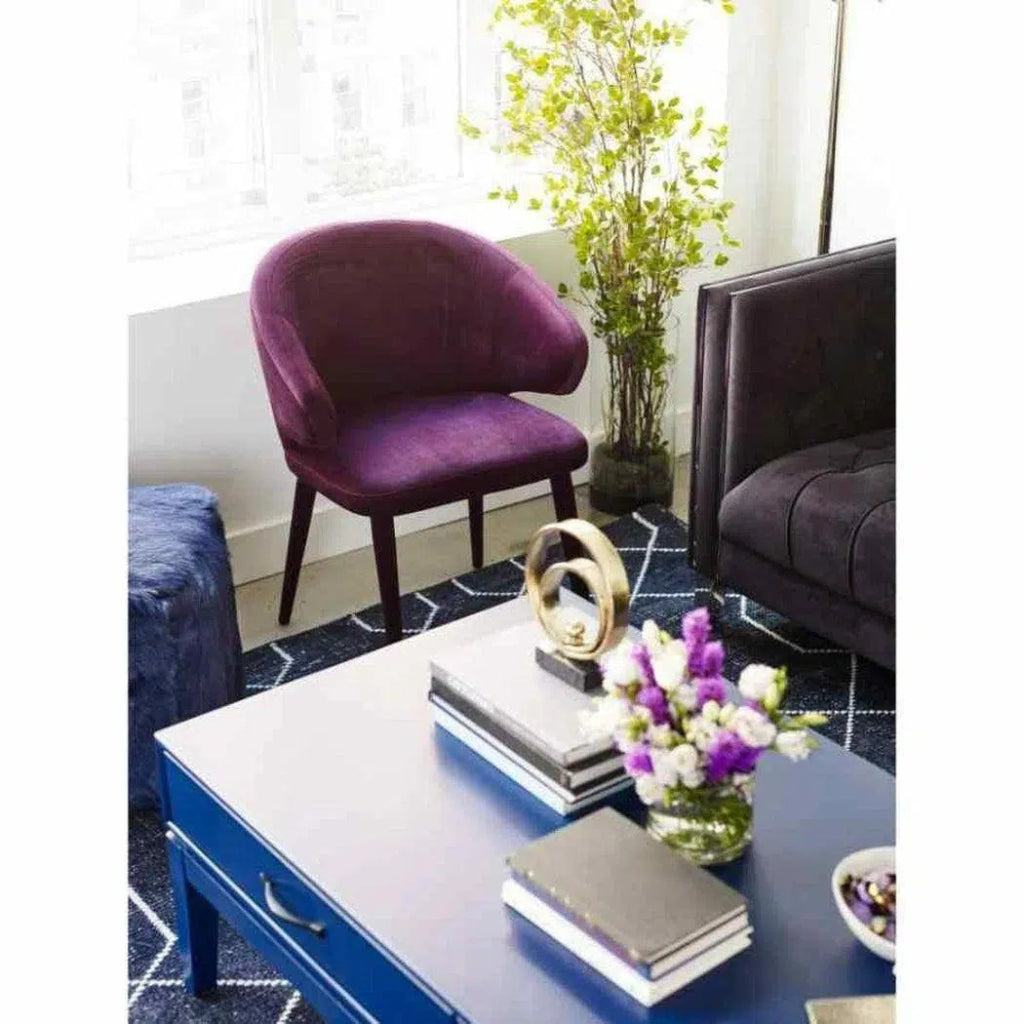 24.5 Inch Art Deco Dining Chair in Purple - Perfect for Modern Home, Restaurant, and Office Decor
