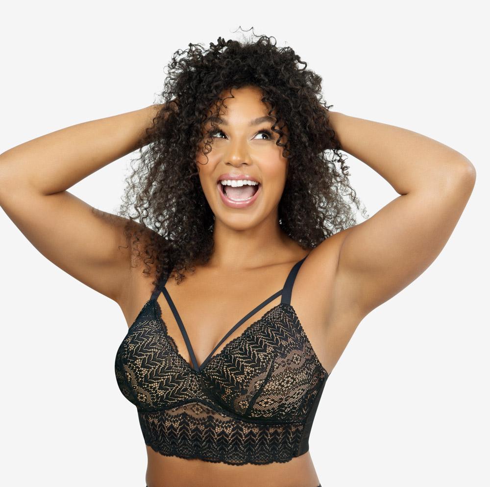 Parfait Mia Lace Wireless Padded Bralette - Comfortable Black Lingerie for Everyday Wear & Special Occasions