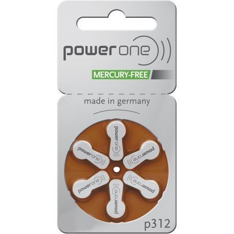 PowerOne Size 312 Hearing Aid Batteries - 60 Count (5 Packs) | Mercury-Free Zinc Air Batteries for Hearing Devices | Perfect for Travel, Daily Use & Emergency Backup