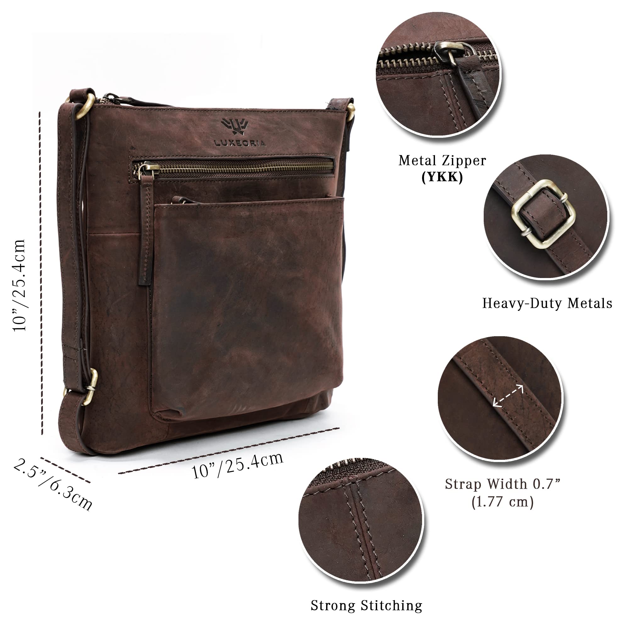 Genuine Leather Crossbody Bags for Women - Premium Handmade Leather Shoulder Purse with Adjustable Strap | Perfect for Travel, Shopping & Everyday Use