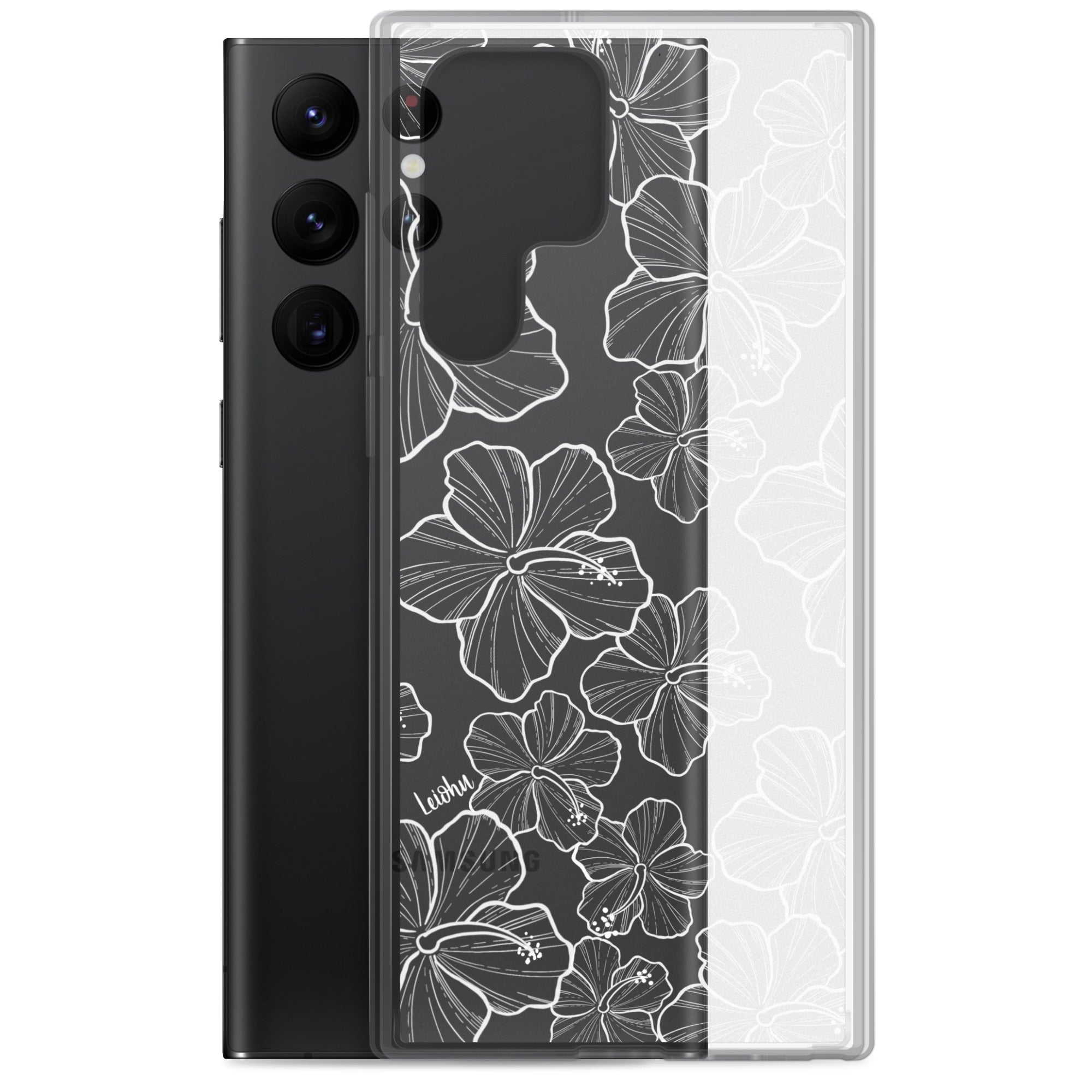 Hibiscus Flower Design Clear Phone Case for Samsung Galaxy S21/S20/Note 20 - Slim Protective Cover with Scratch Resistance - Perfect for Everyday Use, Work, and Travel