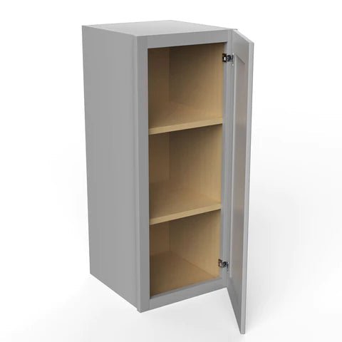 30 Inch Wall Cabinet - 12W x 30H x 12D Grey Shaker Style Kitchen Storage - Perfect for Bathroom, Laundry Room & Garage Organization