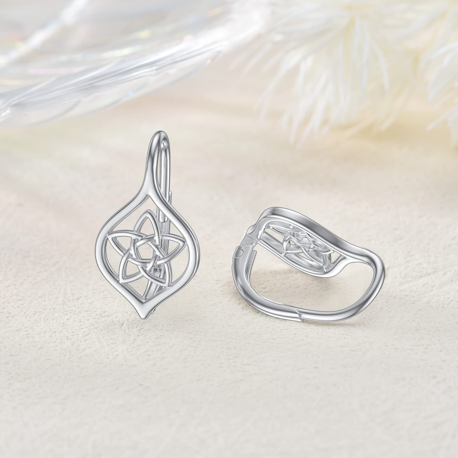 Hypoallergenic Sterling Silver Dangle Earrings - Celtic Knot, Feather, DNA, Mountain & Butterfly Designs | Nature & Science Inspired Jewelry | Perfect Christmas Gift for Women & Girls | Great for Parties, Work & Everyday Wear