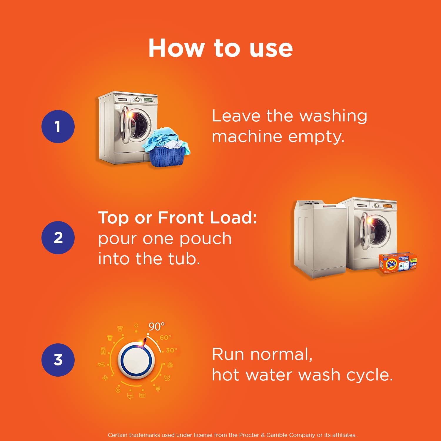 Tide Washing Machine Cleaner with Oxi - Deep Cleaning Residue & Odor Eliminator for Front & Top Loader Washers (10 Month Supply + Calendar) - Perfect for Laundry Maintenance & Fresh-Smelling Clothes