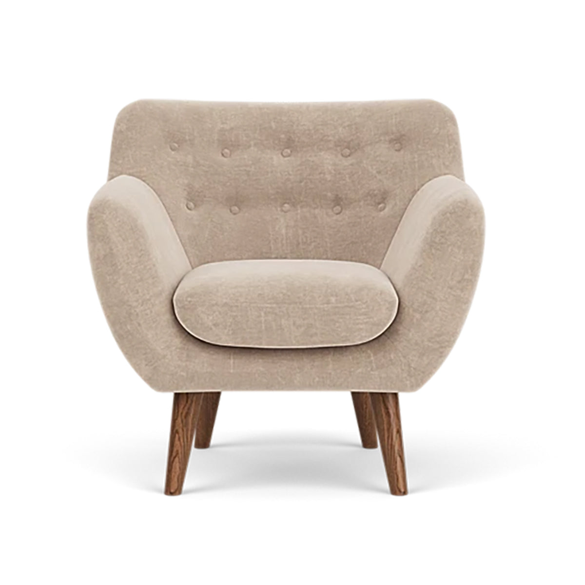 Anne Fabric Armchair - Modern Upholstered Accent Chair for Living Room, Bedroom & Office - Comfortable Lounge Chair with Sturdy Wooden Legs (Perfect for Reading, Relaxing & Home Decor)