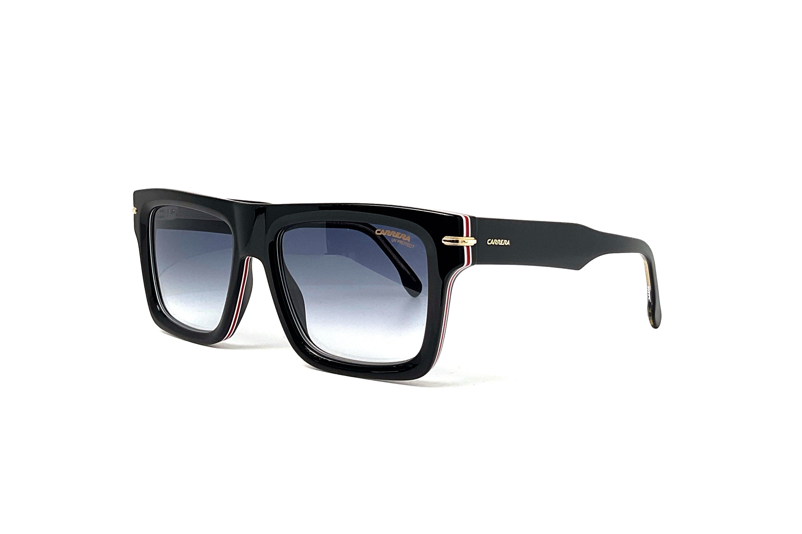 Carrera 305/S Sunglasses - Striped Black Frame UV Protection for Men & Women | Perfect for Driving, Running, and Outdoor Activities