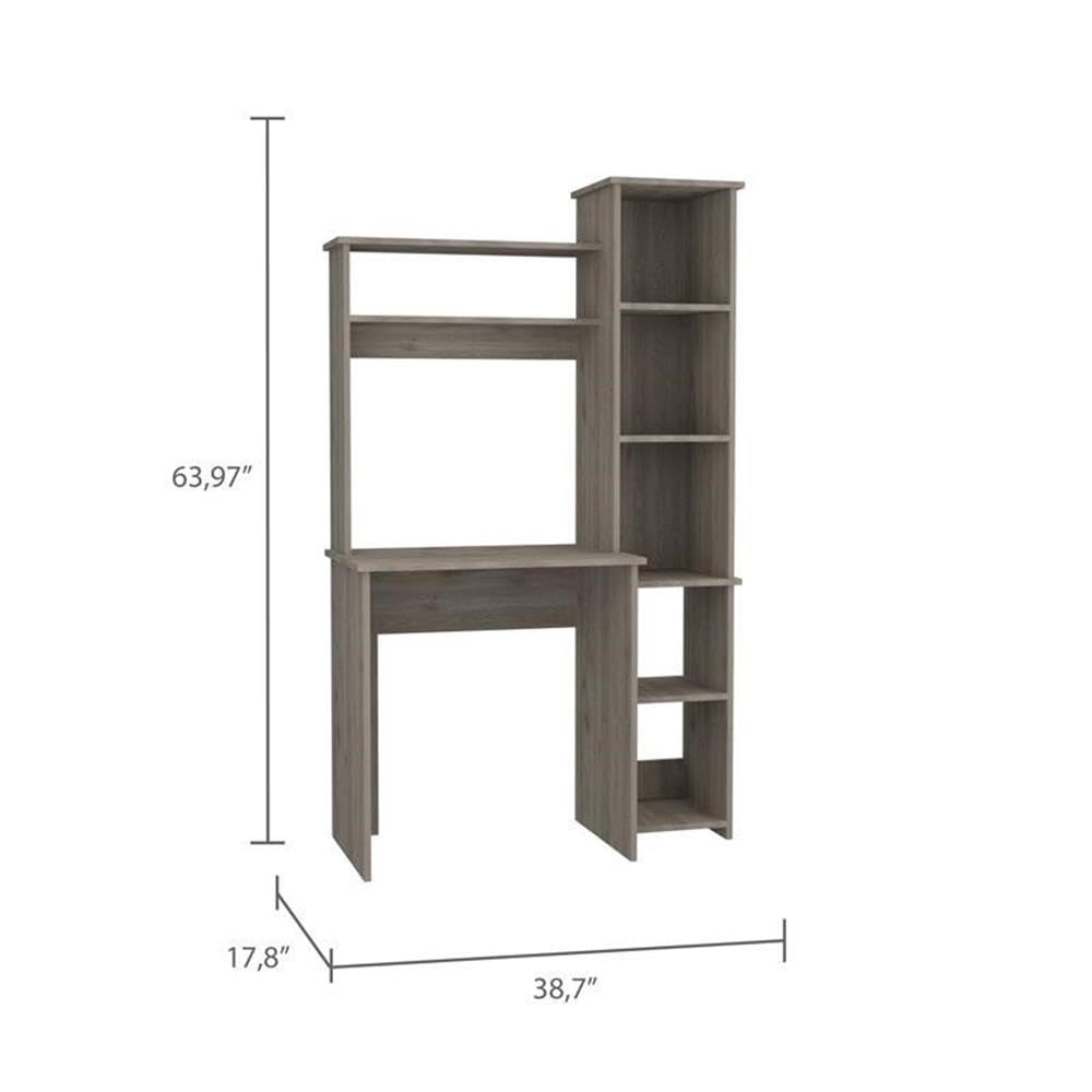 TUHOME Gray Versalles Engineered Wood Desk for Home Office