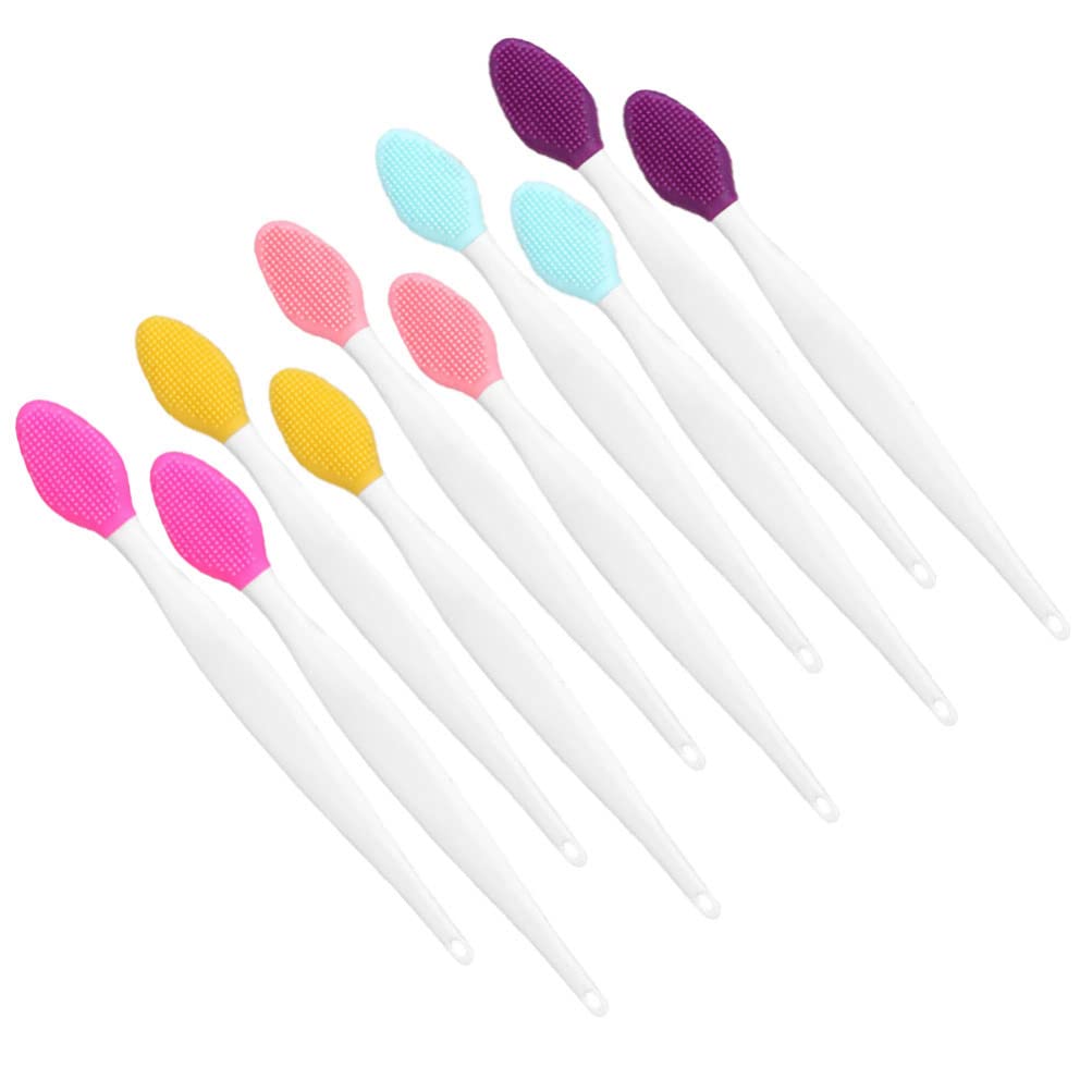 DOITOOL 10-Piece Silicone Exfoliating Lip Brush Set - Double-Sided Soft Lip Scrubber & Face Cleansing Brush for Men & Women - Gentle Skincare Tools for Lip Exfoliation & Facial Cleansing - Perfect for Daily Beauty Routine & Spa Treatments