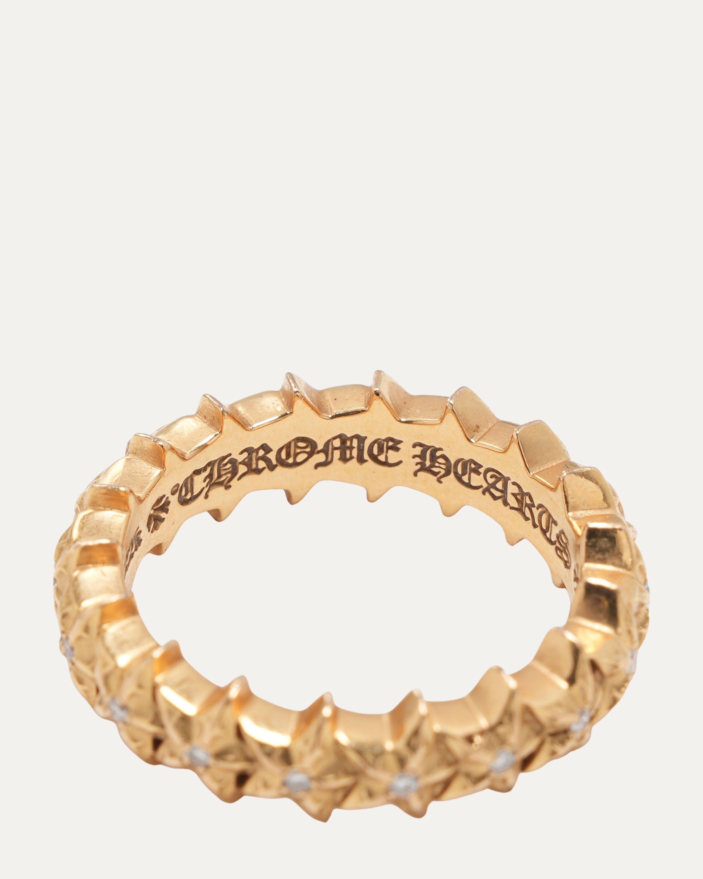 22K Gold Diamond Star Band Ring for Women - Elegant Stackable Jewelry for Everyday Wear, Gifts & Special Occasions