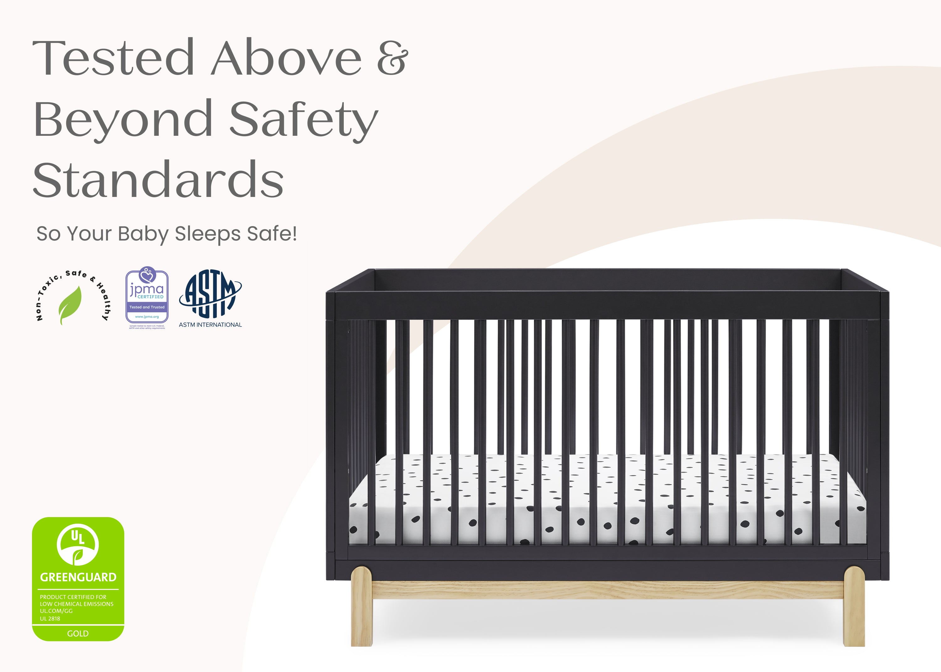 Poppy 4-in-1 Convertible Baby Crib - Toddler Bed, Daybed & Full-Size Bed | Safe & Stylish Nursery Furniture for Newborns to Teens | Perfect for Bedrooms, Daycare & Guest Rooms