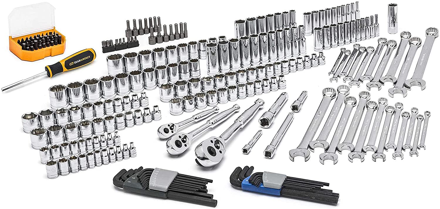 GEARWRENCH 219-Piece Professional Mechanics Tool Set with 3-Drawer Storage Box (Model 80940) - Complete Automotive Repair Kit for DIY & Professional Mechanics | Ideal for Garage, Workshop & Mobile Toolbox