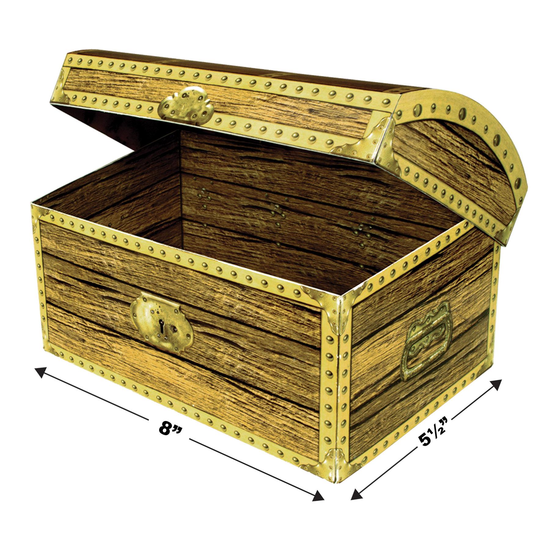 12 Pack Beistle 5.5 Inch Treasure Chest Party Box - Pirate Themed Party Decorations for Kids Birthday, Halloween & Themed Events