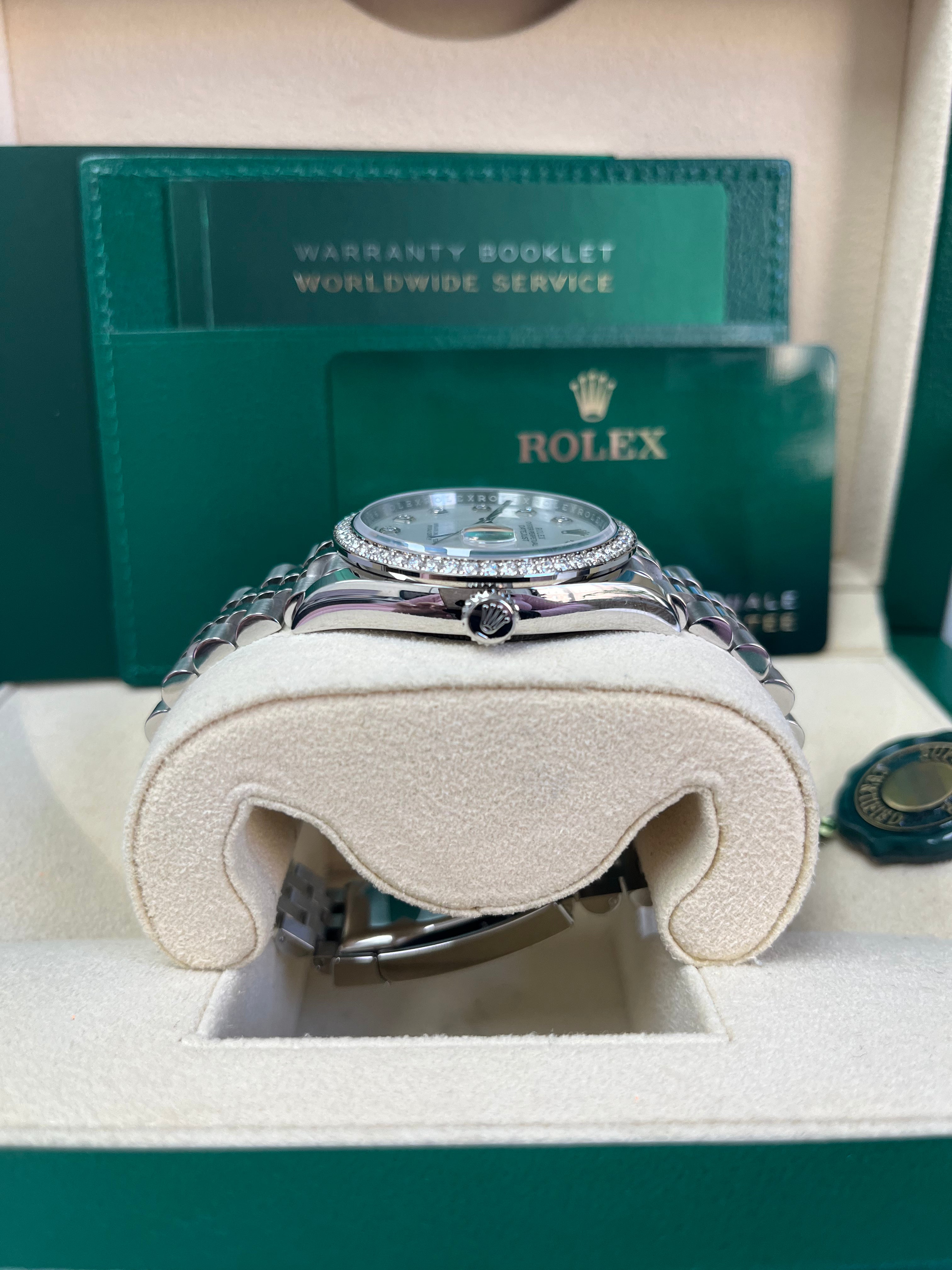 Rolex Datejust 36mm Watch - Mother of Pearl Diamond Dial & Bezel, Stainless Steel Jubilee Bracelet (Ref#126284RBR) | Luxury Men's & Women's Timepiece for Business, Gifts & Special Occasions