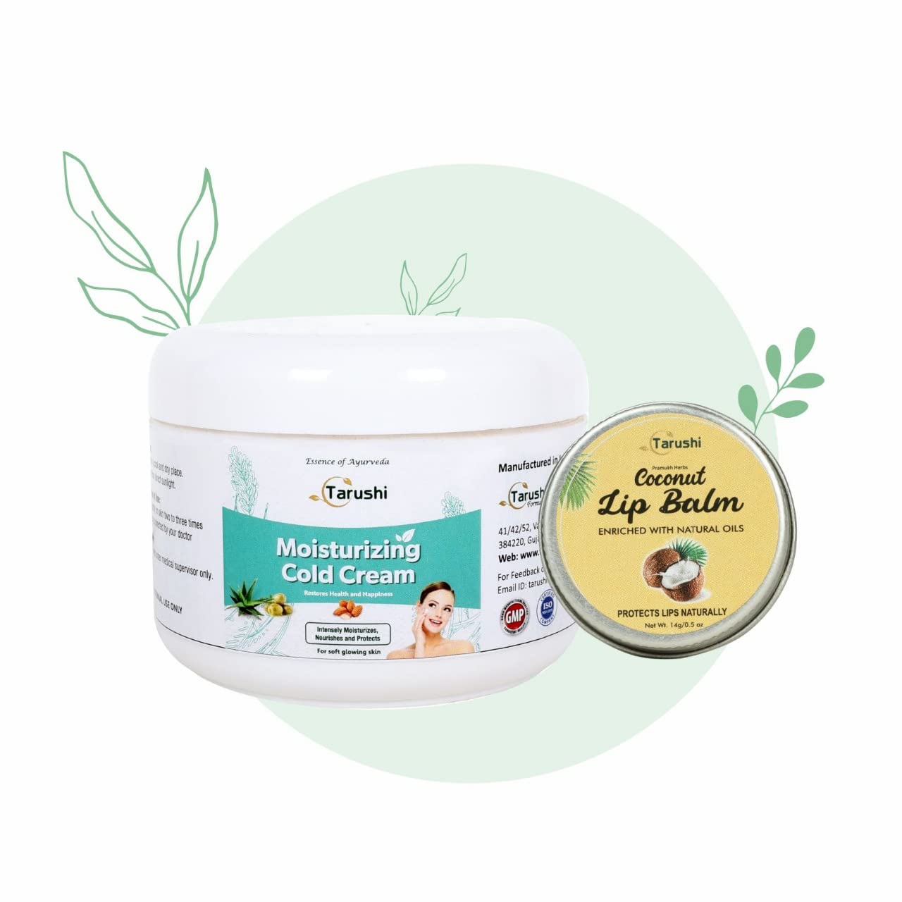Best Moisturizing Cream & Coconut Lip Balm Combo - Hydrating Skincare Set for Dry Skin & Chapped Lips | Perfect for Daily Use, Travel & Gifts