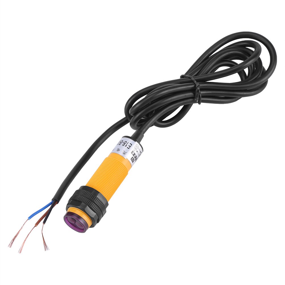 Aqur2020 Industrial Automation Photoelectric Switch - DC 3-Wire 6-36V PNP IR Sensor Switch with 5-30cm Range, 300mA E18-B03P1 High Sensitivity for Indoor/Outdoor Lighting - Perfect for Conveyor Systems, Packaging Machines & Security Applications
