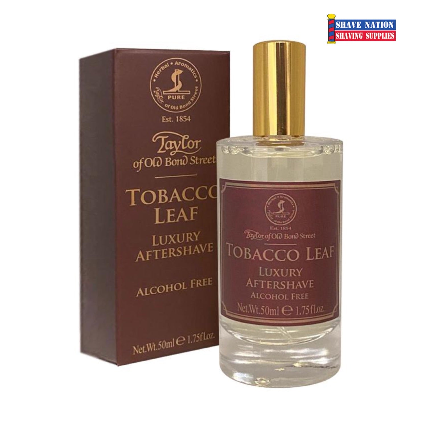 Taylor of Old Bond Street Tobacco Leaf Luxury Aftershave Balm for Men - Alcohol-Free Moisturizing Post Shave Care - Perfect for Sensitive Skin & Daily Grooming Routine