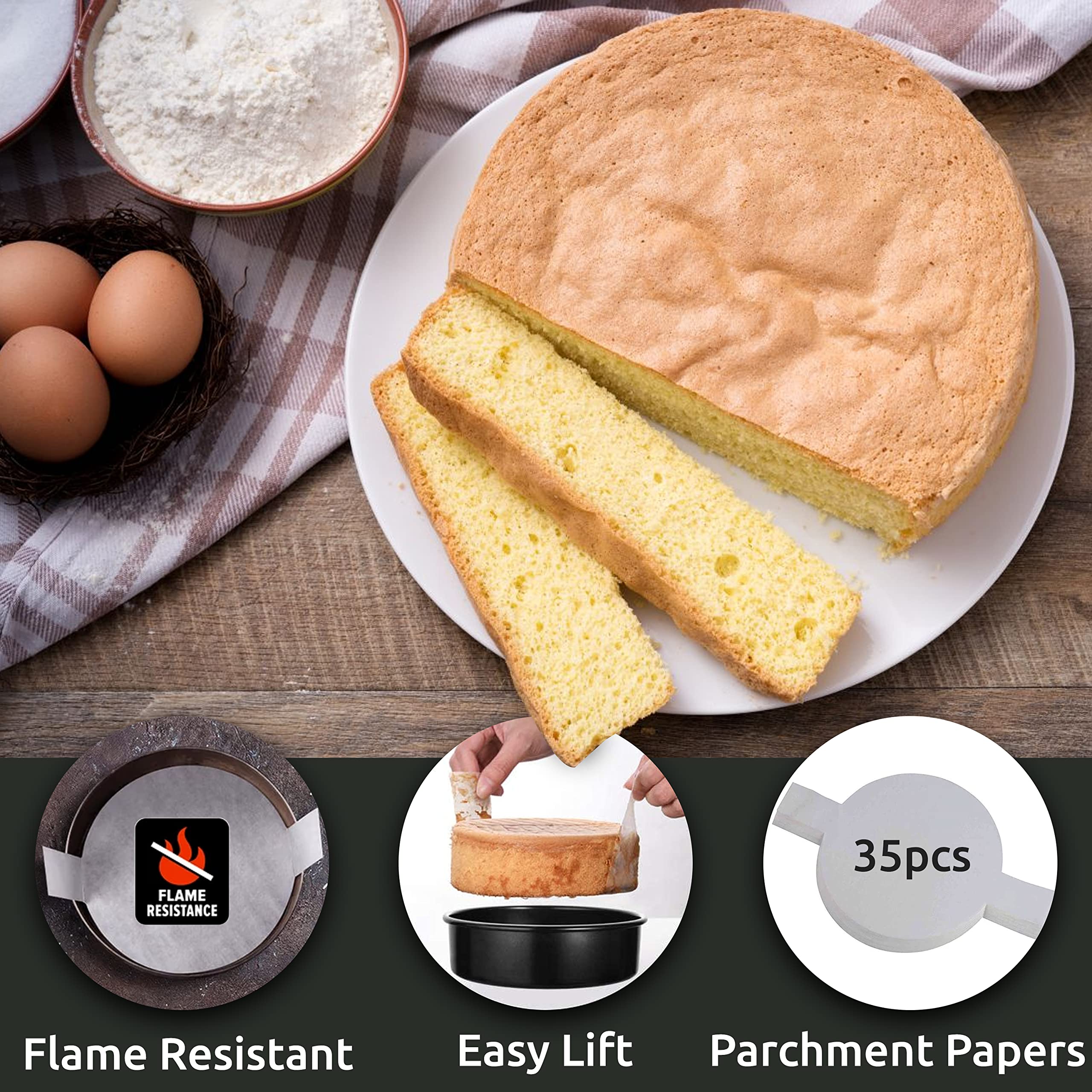 133-Piece Round Cake Baking Set with Non-Stick 8-Inch Cake Pans (3-Pack), Icing Tips, Leveler & Spatula - Complete Cake Decorating Kit for Home Bakers, Perfect Baking Supplies Gift with Free eBook - Ideal for Birthday Cakes, Wedding Desserts & Holiday Baking