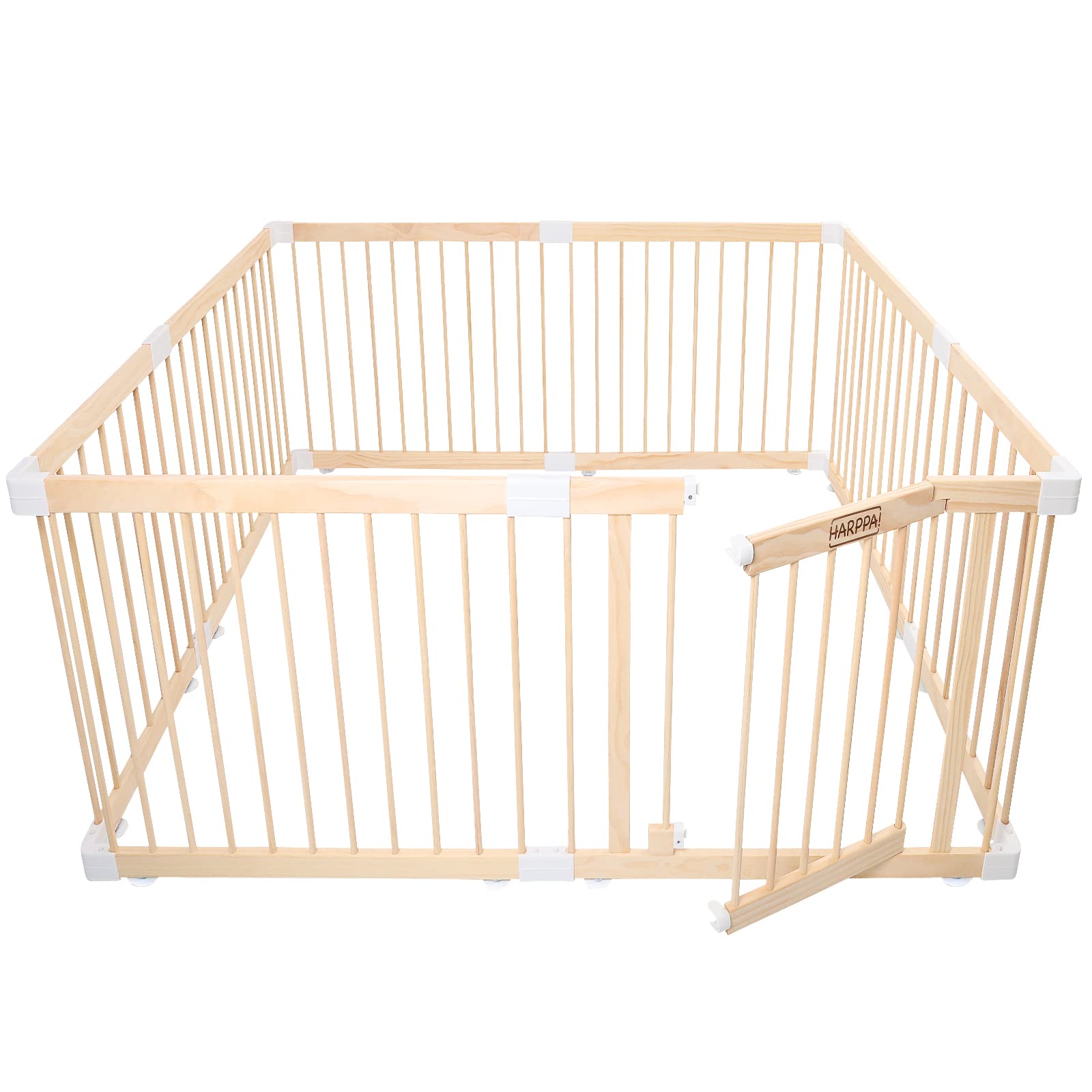 HARPPA Baby Safety Gate & Playpen - 60x71.5x24 Inches Toddler Play Yard Fence for Indoor/Outdoor Use - Perfect for Living Room, Stairs, Doorways & Play Areas