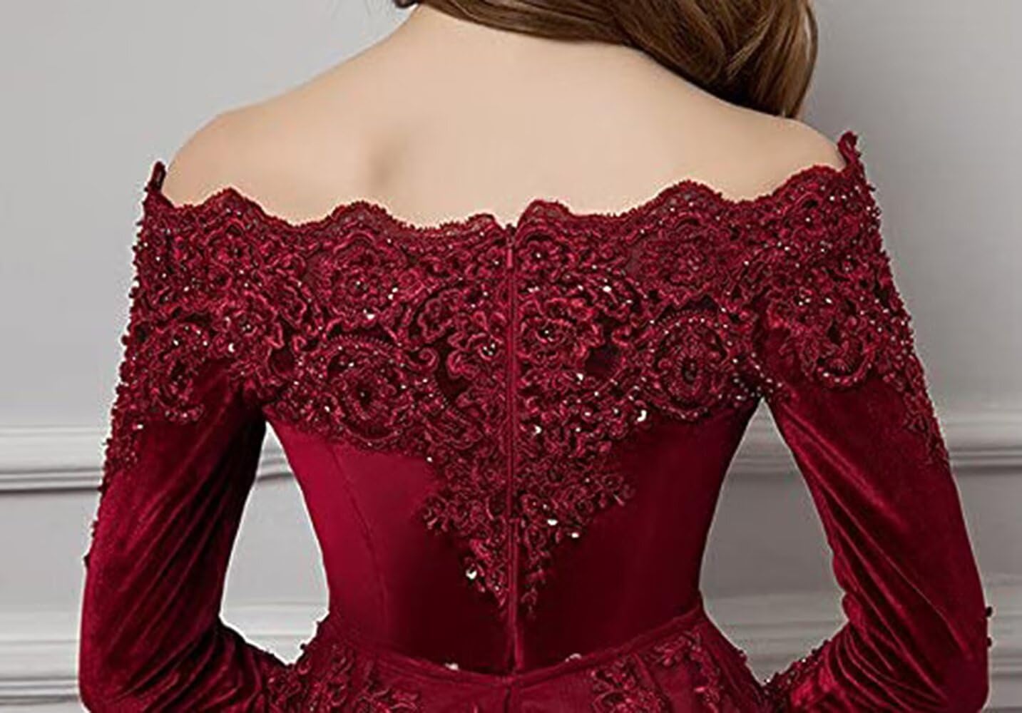 Elegant Velvet Evening Gown with Detachable Train - Perfect for Weddings, Prom, and Formal Events