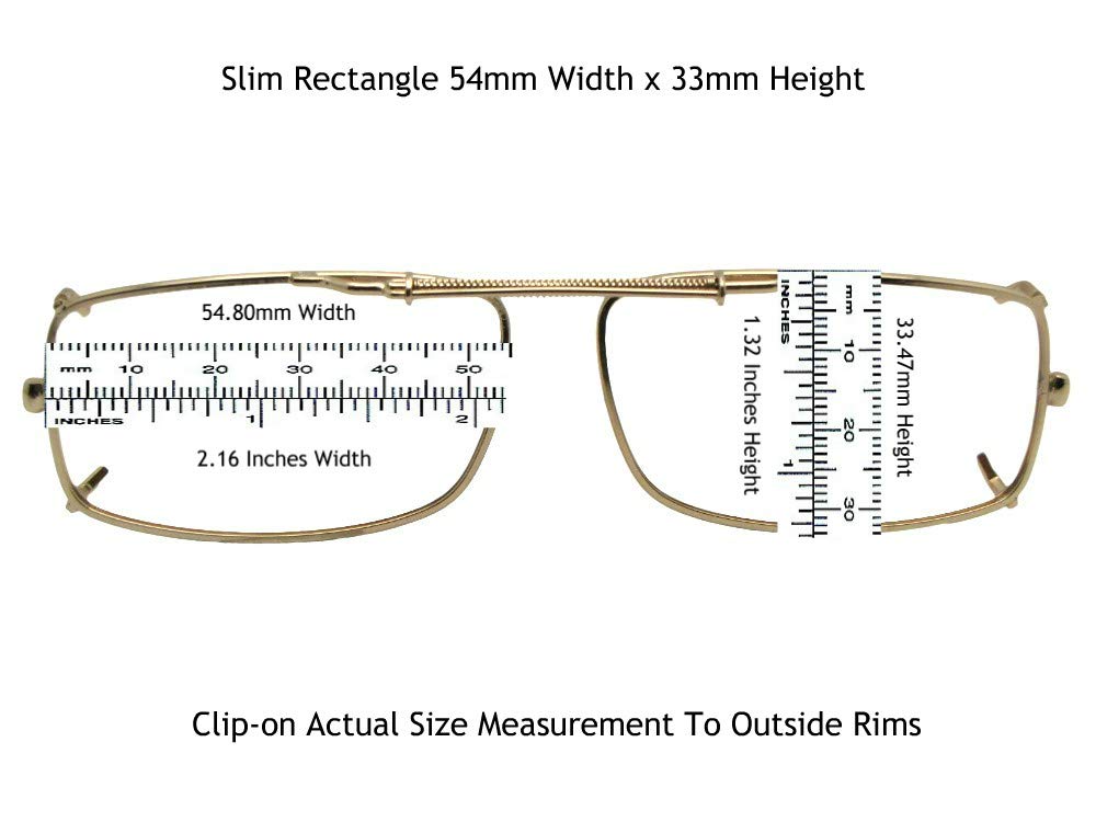 Stylish Slim Rectangle Non-Polarized Clip-On Sunglasses for Men & Women – Universal Fit for Eyeglasses | Perfect for Driving, Reading & Outdoor Activities