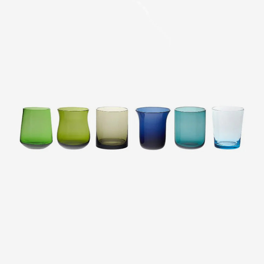 Bitossi Home Nuance Assorted Liquor Glasses Set of 6 - Elegant Cocktail & Whiskey Drinking Glasses for Home Bar, Dinner Parties & Entertaining