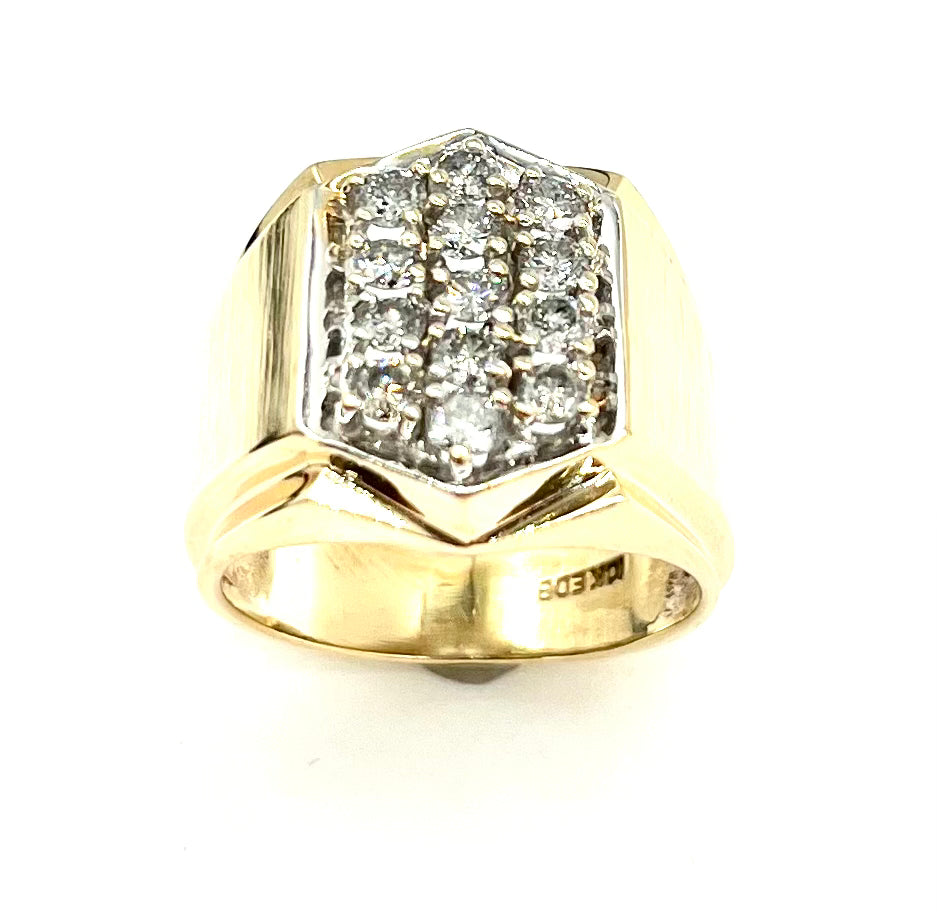Men's Diamond Ring - 14K Gold Wedding Band for Men, Elegant & Durable Engagement Ring - Perfect for Proposals, Anniversaries & Special Occasions
