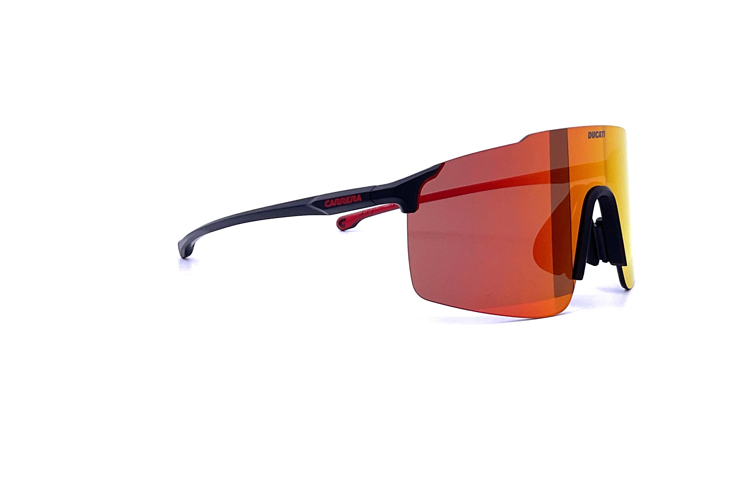 Ducati Carrera Carduc 033/S Rimless Shield Sunglasses - Matte Black | Polarized UV Protection | Motorcycle Riding, Driving & Outdoor Sports