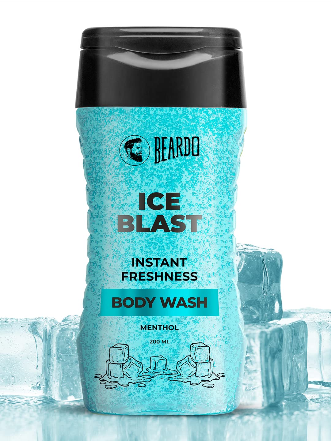 Beardo Ice Blast Menthol Cooling Body Wash for Men - 200ml Refreshing Shower Gel with Instant Icy Freshness | Hydrates Dry Skin | Perfect for Summer Heat & Post-Workout Cool Down