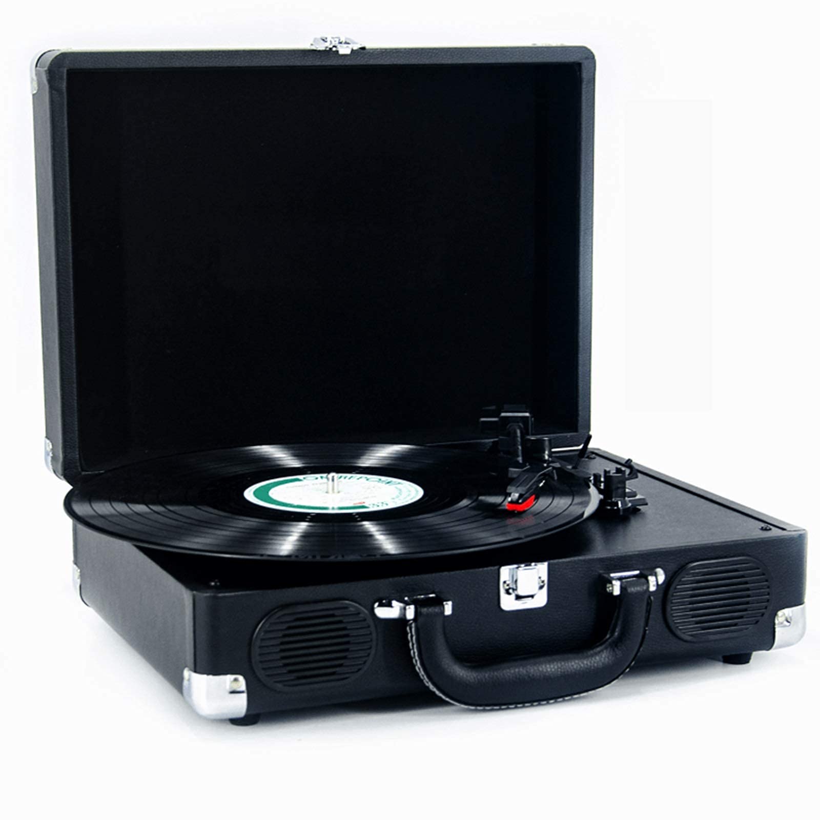 Vintage Suitcase Design Bluetooth Record Player - 3 Speed Turntable with Built-in Stereo Speakers, RCA Line Out & AUX Input | Perfect for Vinyl Lovers, Home Decor, and Christmas Gifts | Ideal for Living Rooms, Bedrooms, and Retro-Themed Parties