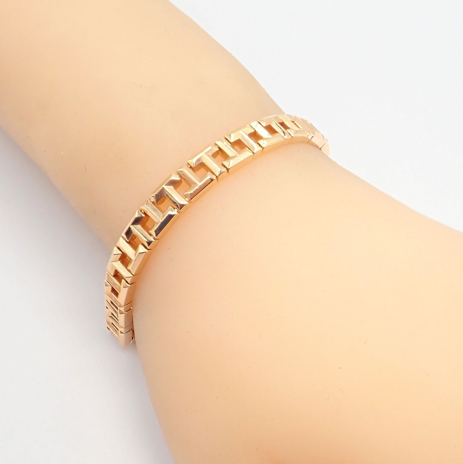 Authentic Tiffany & Co 18k Rose Gold T Chain Link Bracelet for Women - Luxury Jewelry Gift for Anniversary, Birthday & Special Occasions