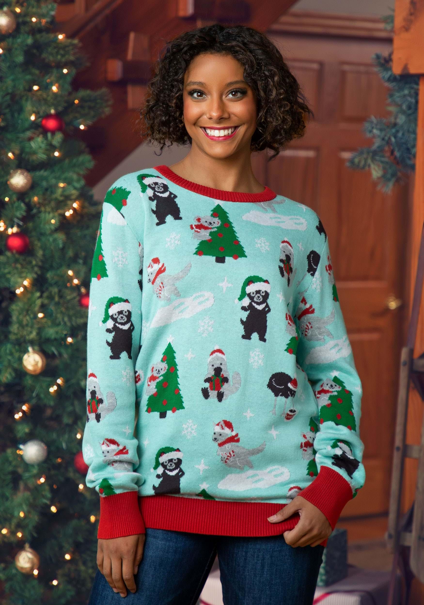 Australian Animals Ugly Christmas Sweater for Adults - Koala Bear Knit Crewneck Holiday Sweater | Festive Xmas Party Outfit, Family Gathering, Secret Santa Gift, Office Christmas Party