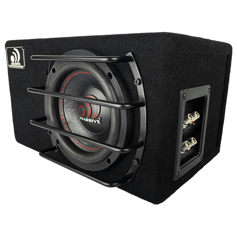 BG8 8-Inch 400 Watt RMS 2 Ohm Pre-Loaded Subwoofer in Ported Enclosure - Powerful Bass for Car Audio & Home Theater Systems