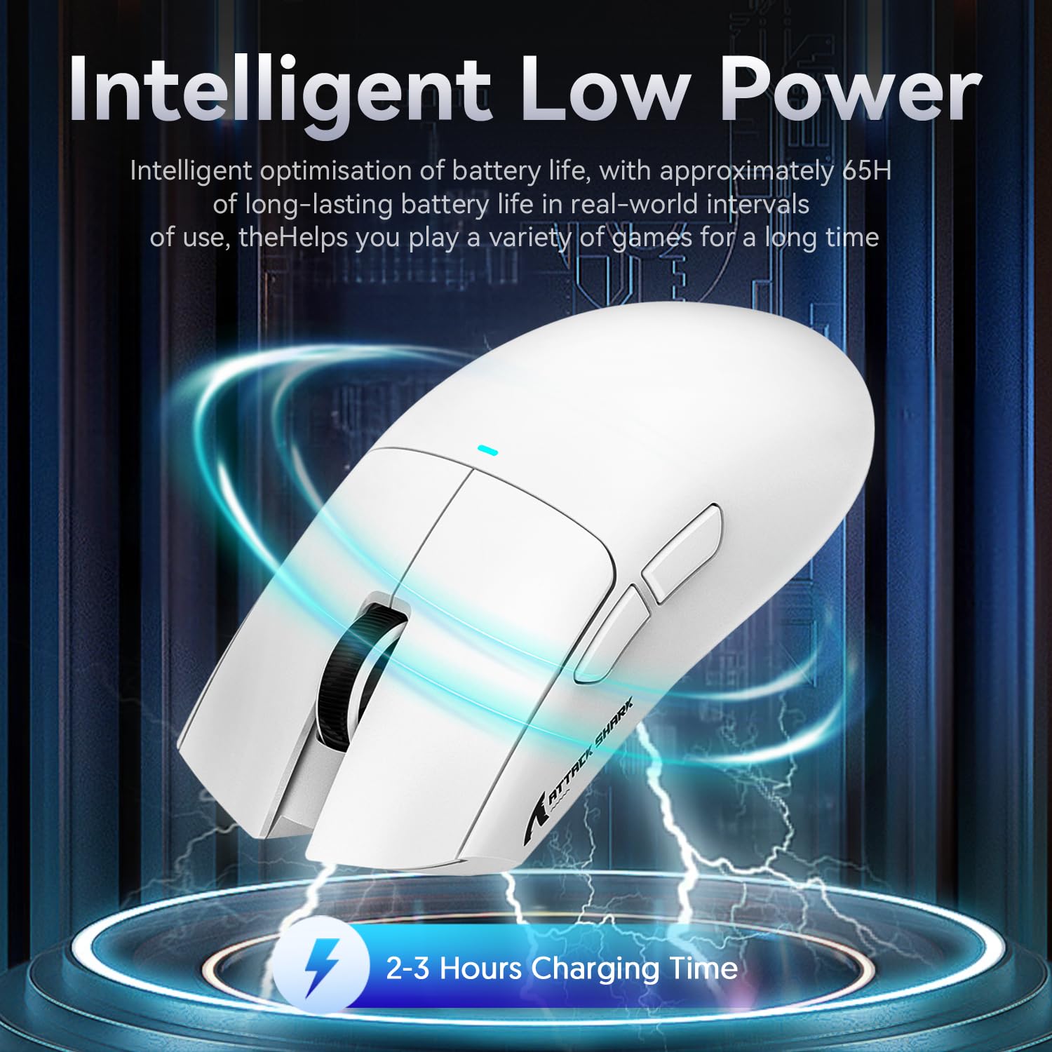 Attack Shark X11 Wireless Gaming Mouse with Magnetic Charging Dock - PAW3311 Sensor, 22000 DPI, BT/2.4G/Wired - Compatible with Windows 11, Xbox, PS5, Mac - White Ergonomic Mouse for PC Gaming, Office Work & Professional Use