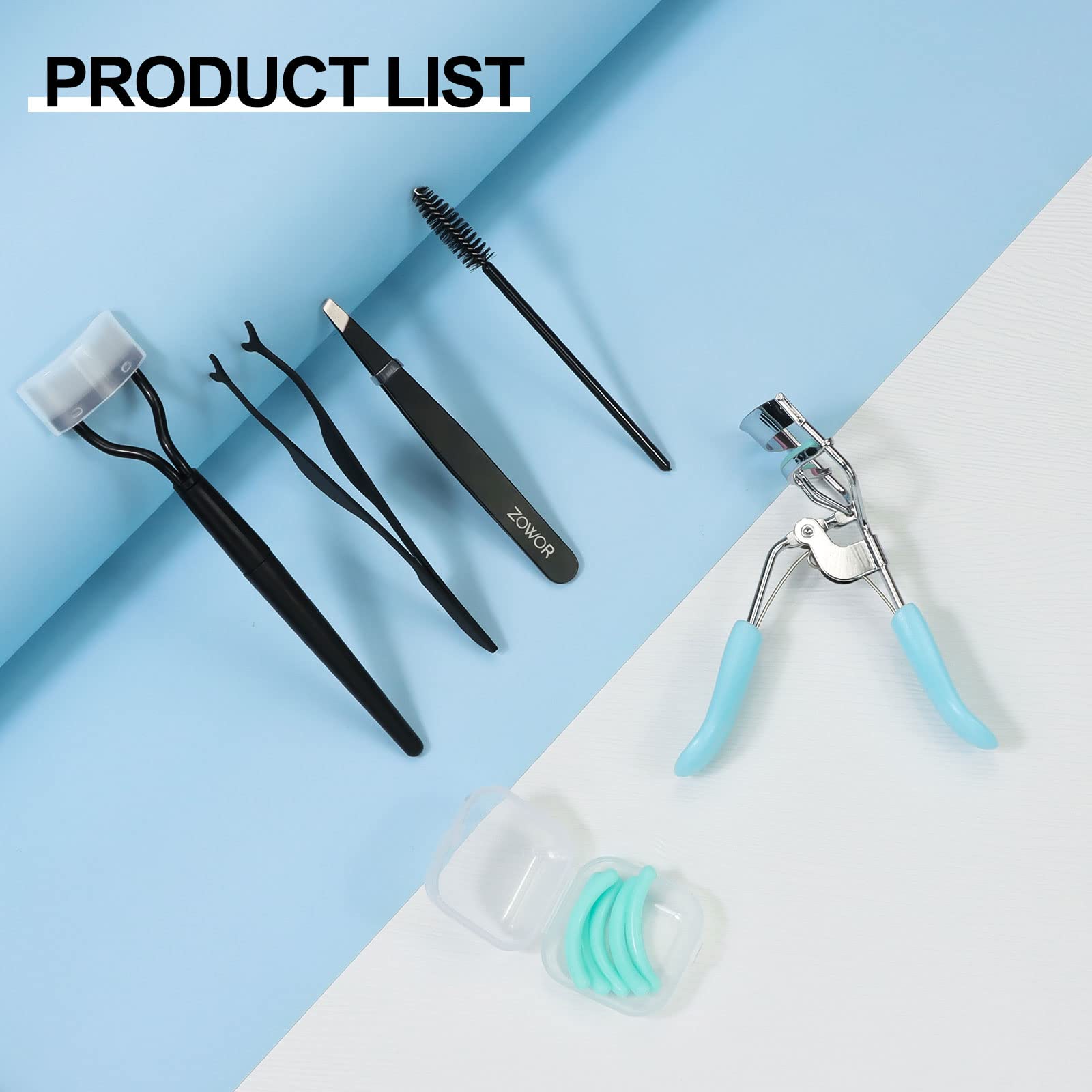 Premium Eyelash Curler with Comb & Brush - Universal Fit for All Eye Shapes, 5PCS Silicone Refill Pads - Long Lasting Natural Lash Curler for Women (Blue) | Perfect for Daily Makeup, Bridal Looks & Gift Giving