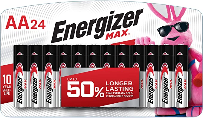 Energizer Max AA Batteries 24 Pack - Long-Lasting Alkaline Power for Toys, Flashlights, and Remote Controls