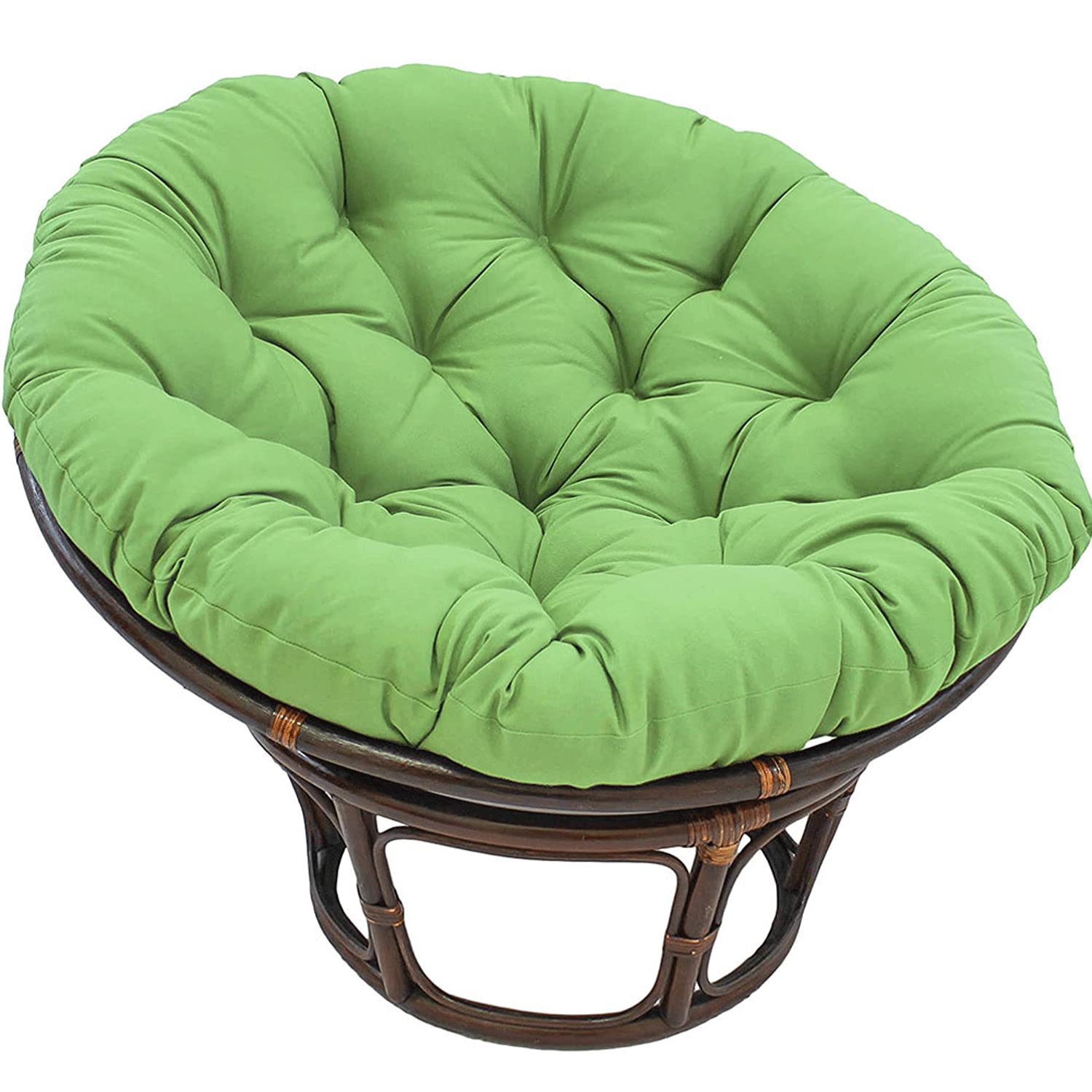 **Waterproof Thickened Round Papasan Chair Cushion Pad - 47.24 x 47.24 Inch Overstuffed Removable Seat Cover for Outdoor, Indoor, Garden, Patio, Swing, or Terrace (Green, Chair Not Included)**    **Perfect for:** Relaxing in your backyard, sunroom, or porch while enjoying comfort and durability.