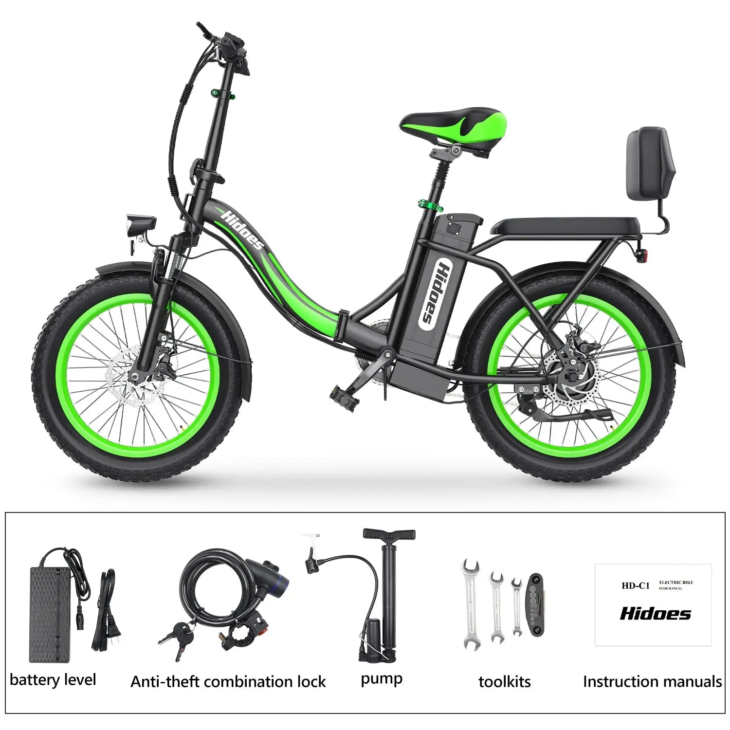 2025 Hidoes C1 Mini Folding Electric Bike - 750W Motor, 48V Battery, 20