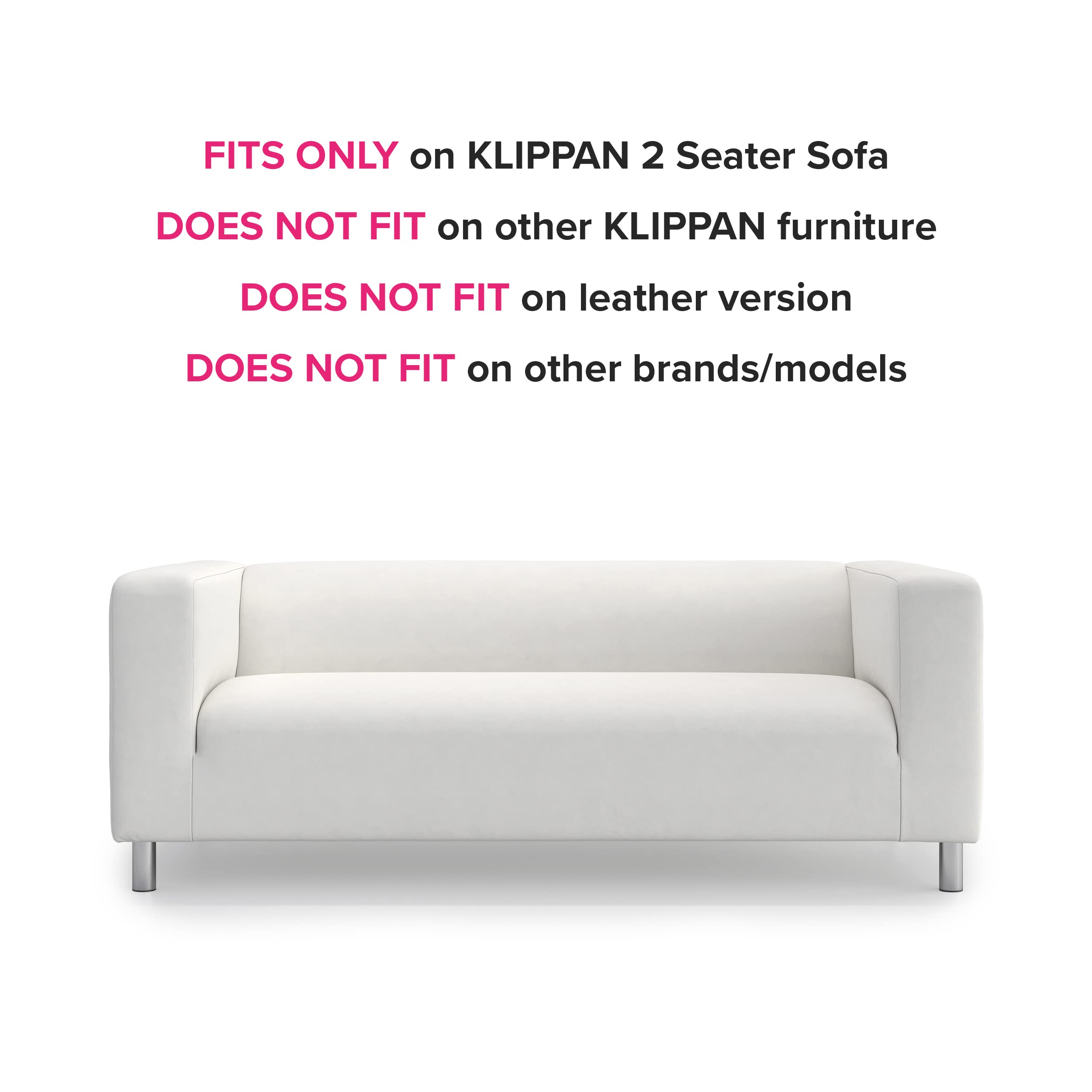 Klippan Loveseat Slipcover for IKEA 2-Seater Sofa - Cotton White Replacement Cover | Perfect for Home Decor, Living Room Upgrade & Furniture Protection