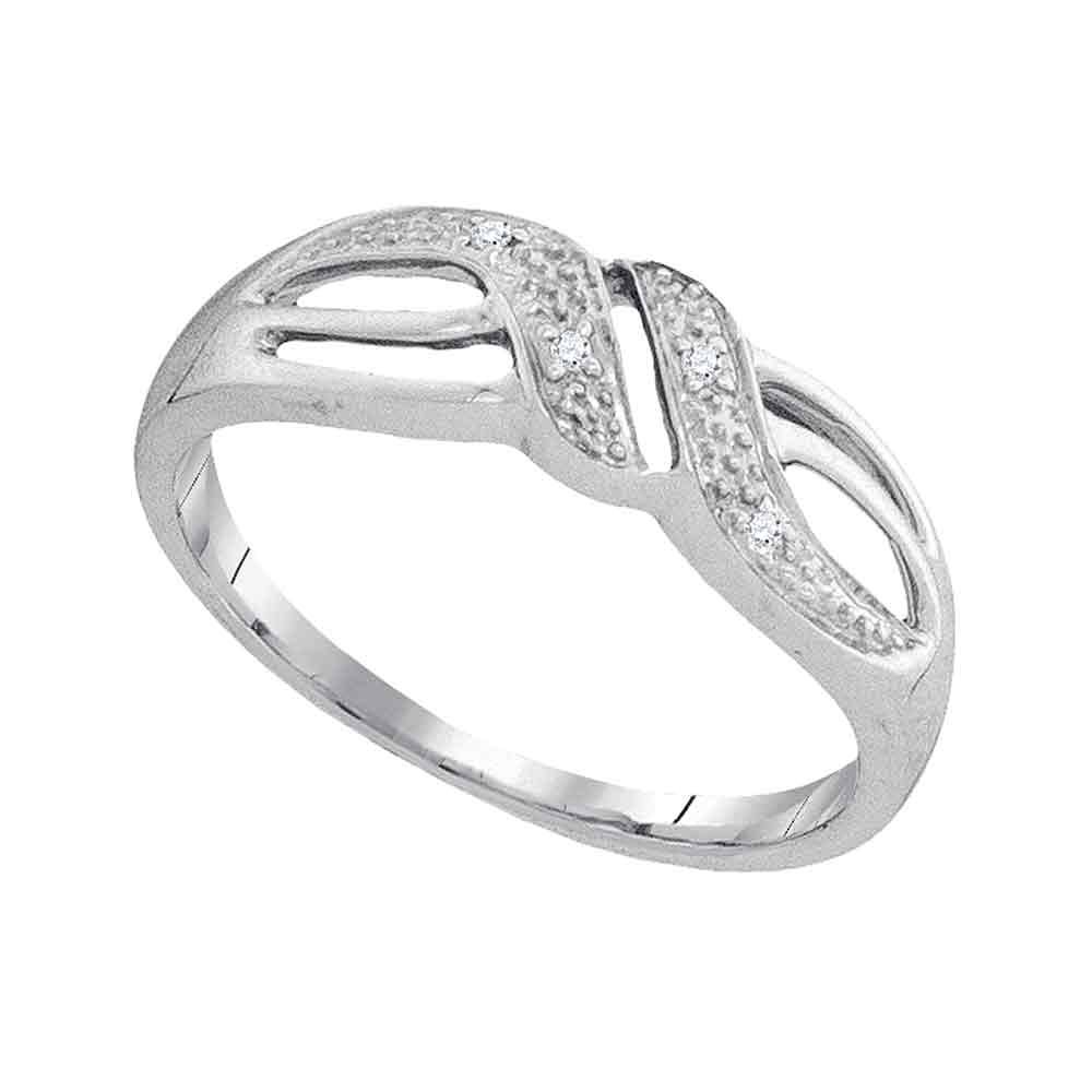 Sonia Jewels 10K White Gold Round Diamond Fashion Ring - Prong Setting (.02 cttw) | Elegant Wedding, Engagement & Anniversary Jewelry Gift for Women