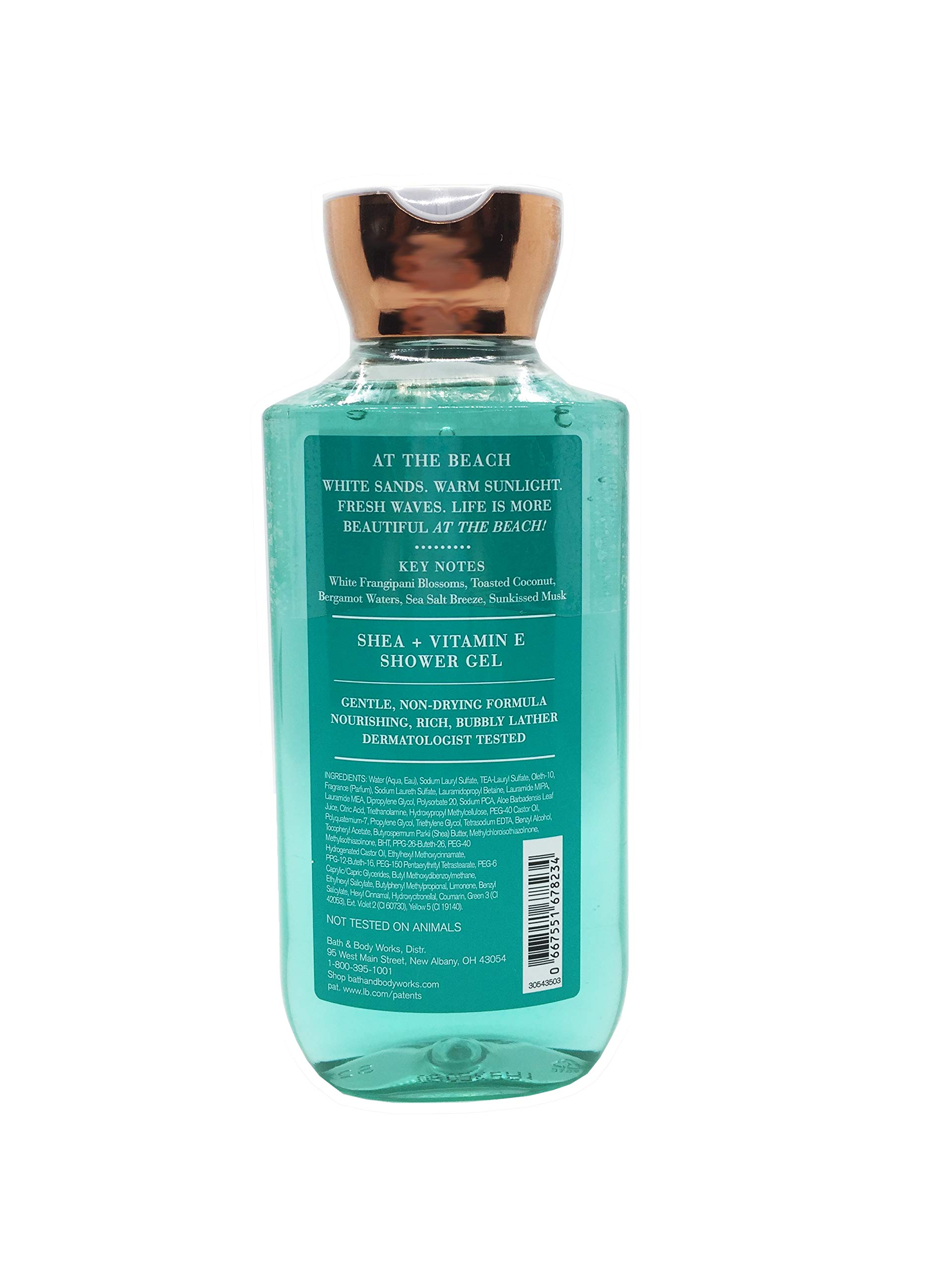 Bath & Body Works At The Beach Shower Gel Wash - 8 oz | Moisturizing Body Cleanser with Tropical Scent | Perfect for Summer Showers & Beach Vacations