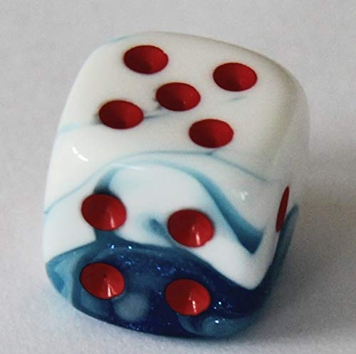 Chessex Gemini Astral Blue/White/Red 12mm Six-Sided Dice Set - 36 D6 Polyhedral Dice for RPG, D&D, Board Games & Tabletop Gaming